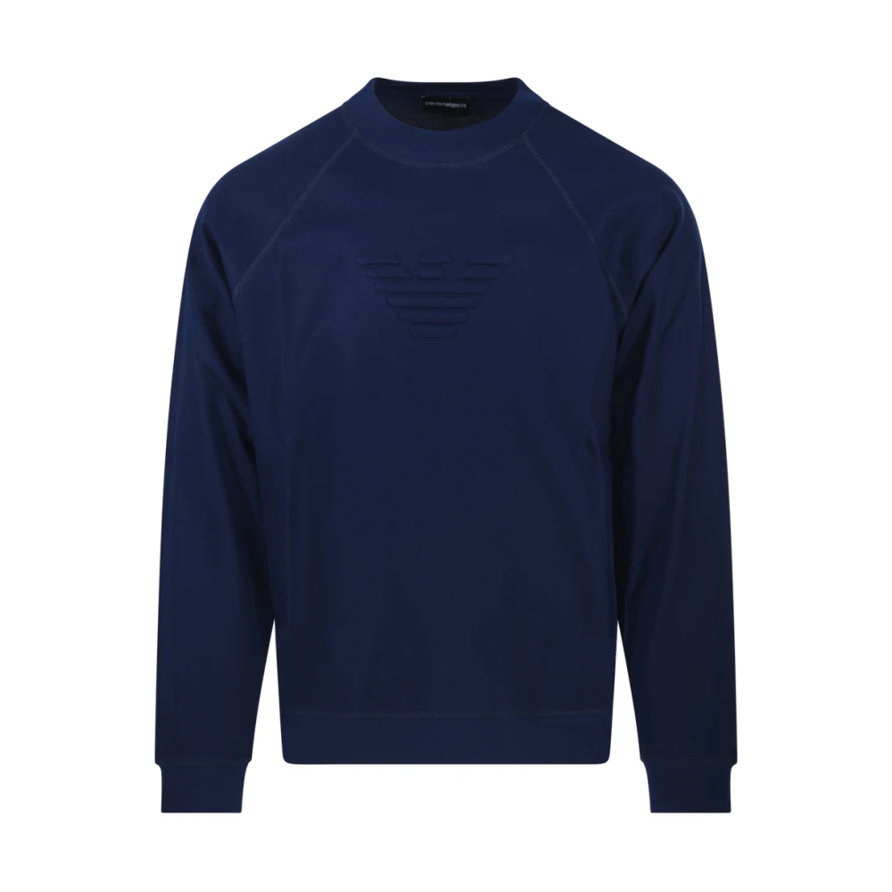 Emporio Armani Blå Ocean Rund Hals Pullover Blue, Herr