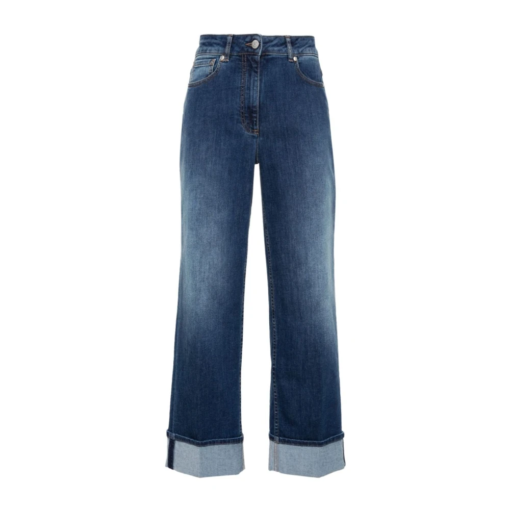 PESERICO High-rise straight-leg denim jeans Blue Dames