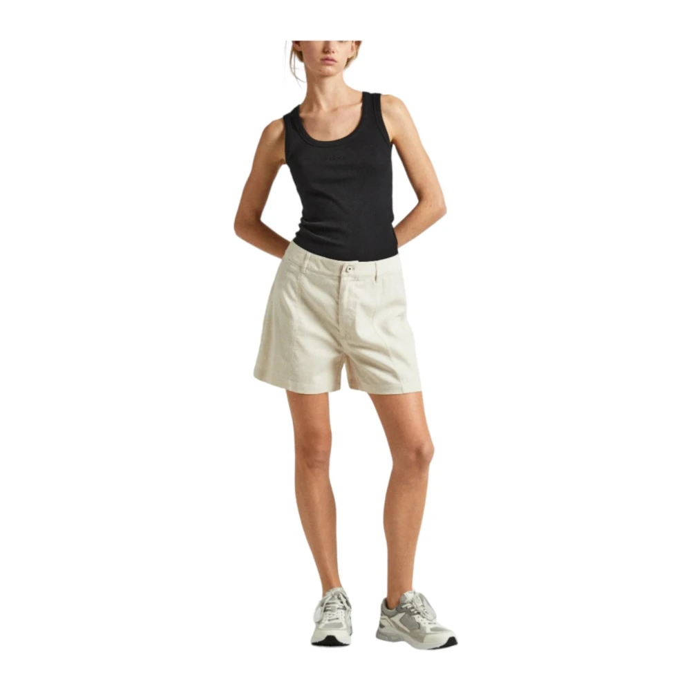 Pepe Jeans Hoge Taille Casual Shorts White Dames