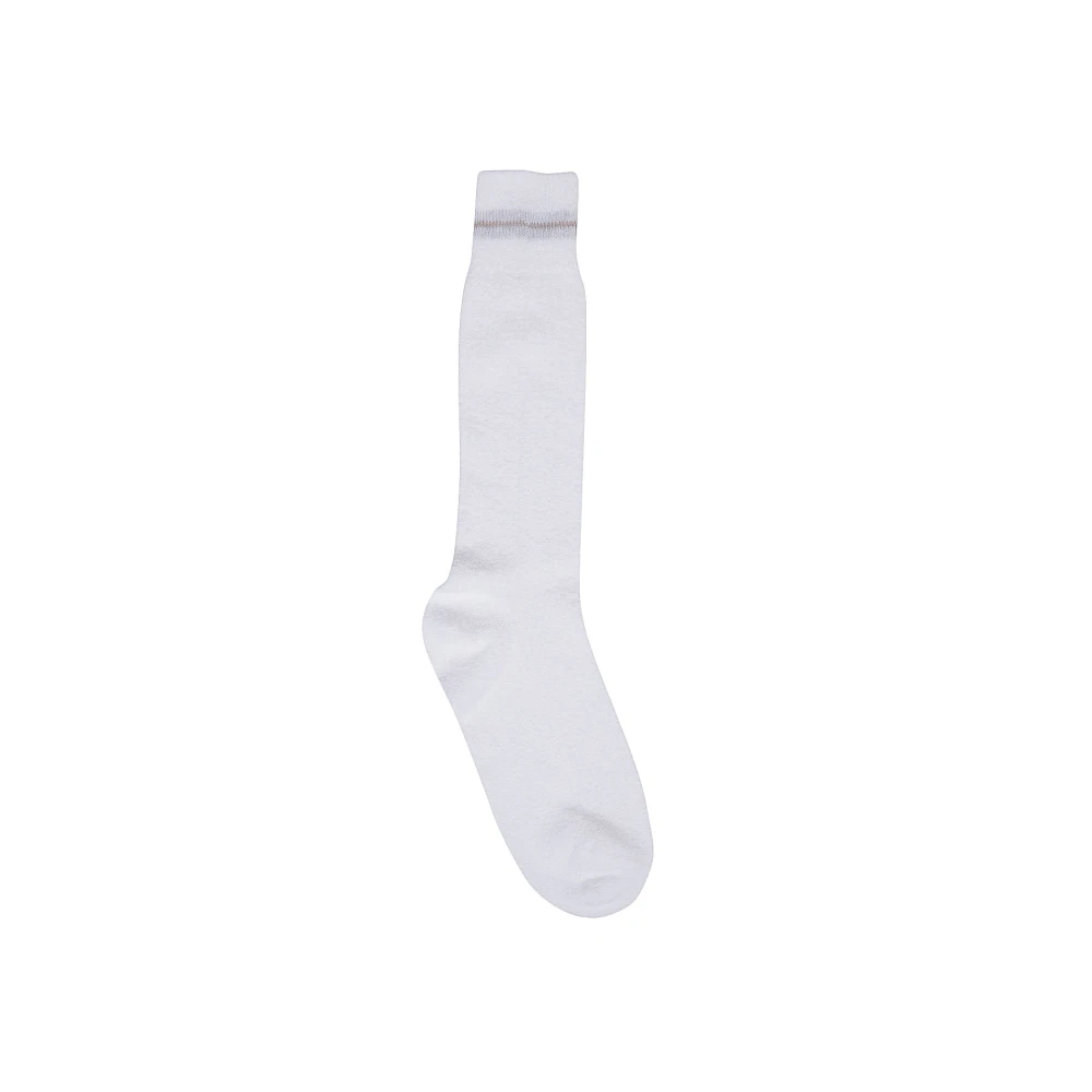 Eleventy Gestreepte Contrast Katoenen Sokken White Heren