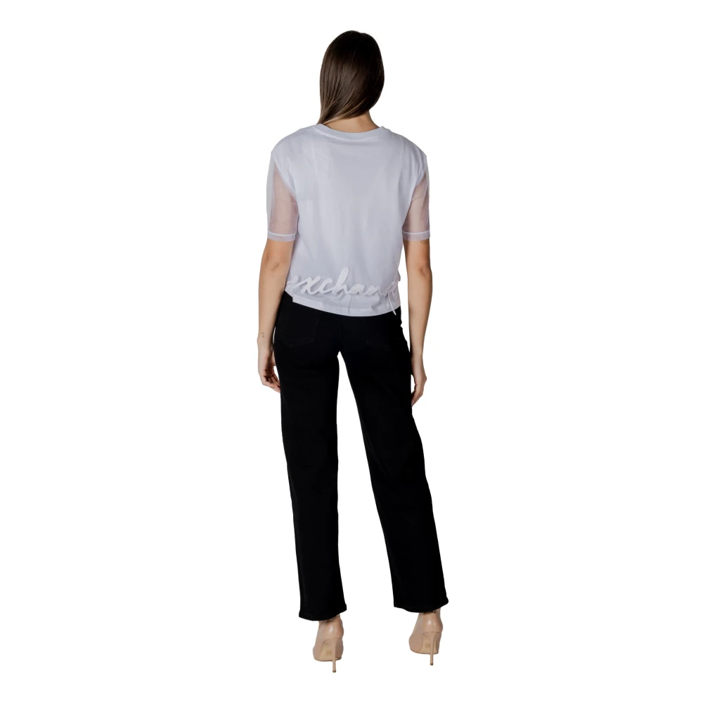 Armani Exchange Cropped T-shirts White Dames