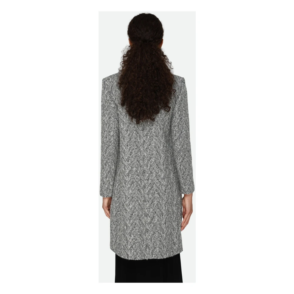 PATRIZIA PEPE Elegante Zwart en Wit Jas Gray Dames