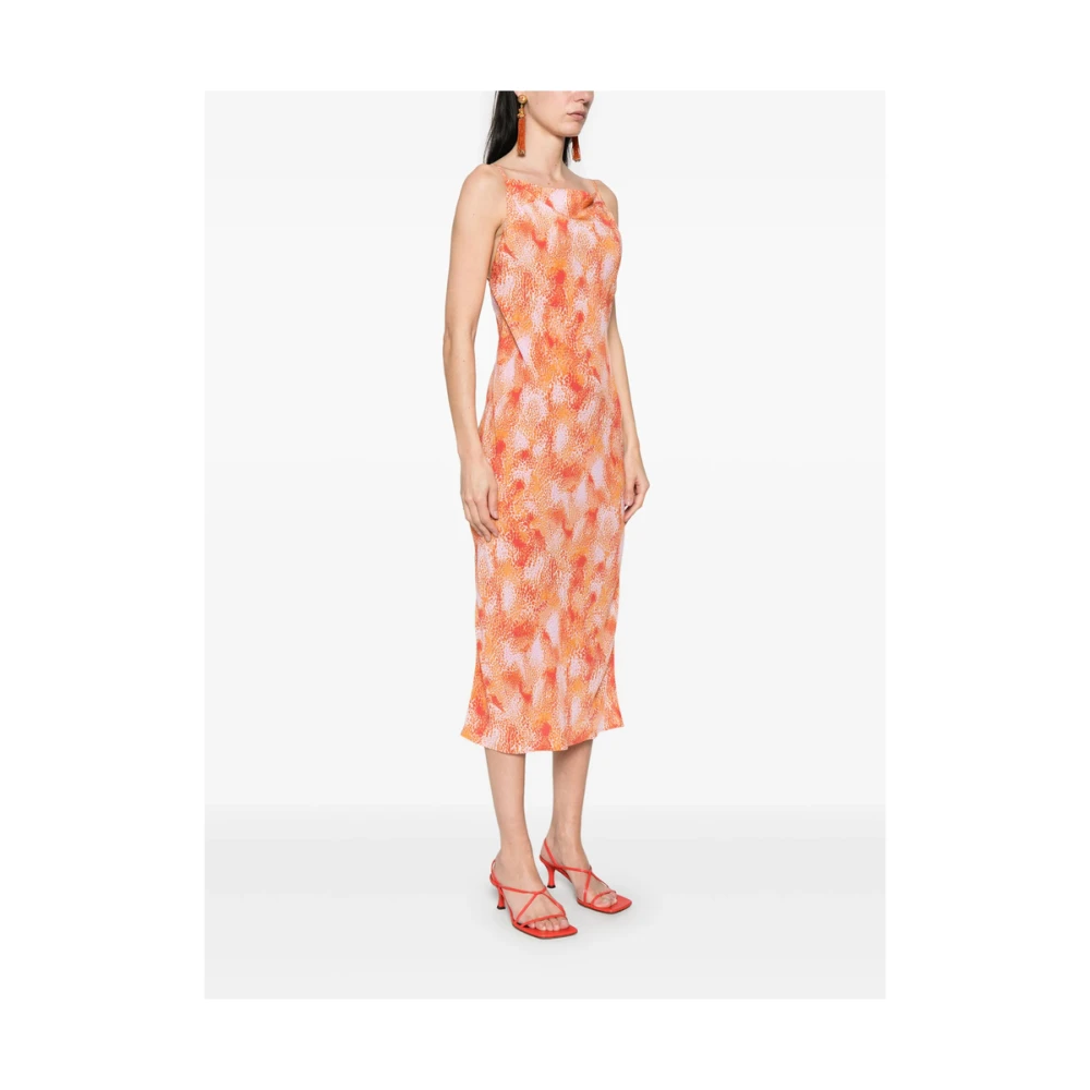 IRO Terracotta Oranje Vierkante Hals Jurk Orange Dames