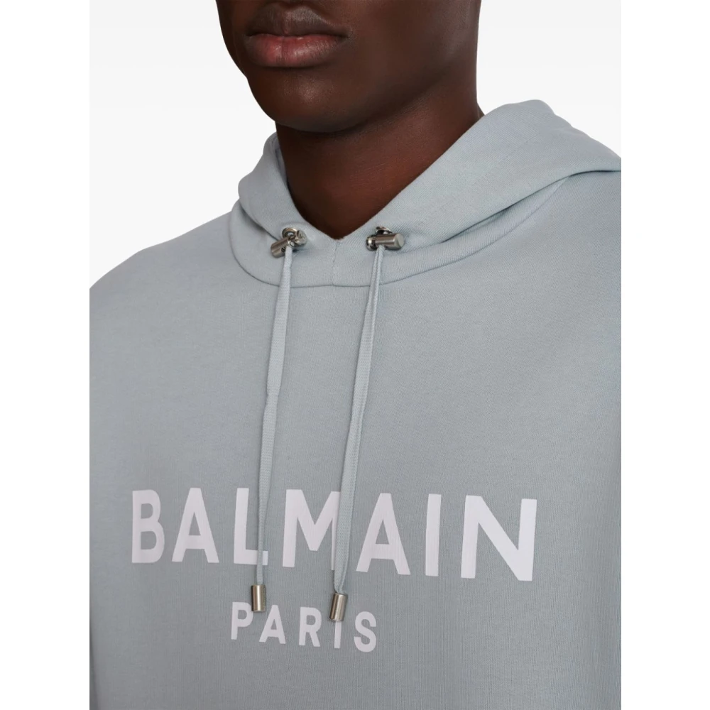 Balmain Hoodie met bedrukt ontwerp Gray Heren