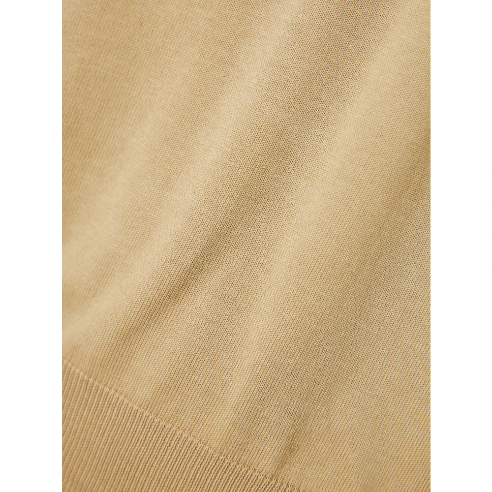 Canali Gebreid katoenen T-shirt gemaakt in Italië Beige Heren