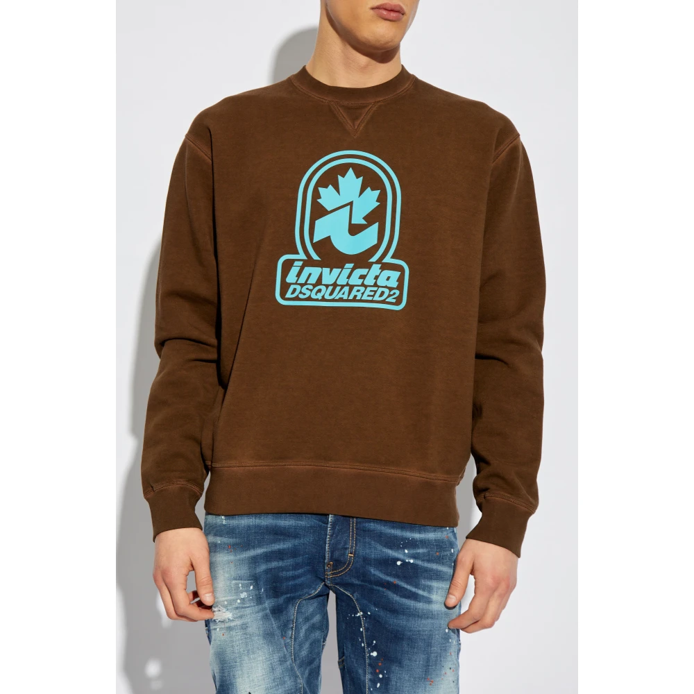 Dsquared2 Gedrukte sweatshirt Brown Heren