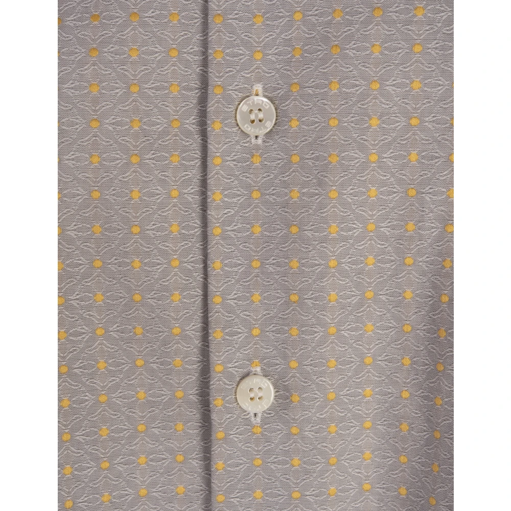 ETRO Grijs Shirt met Geometrisch Patroon en Fluweelbies Gray Dames