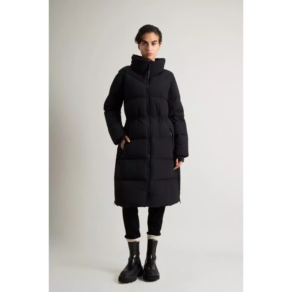 Woolrich Aurora Long Down Stretch Parka Black Dames