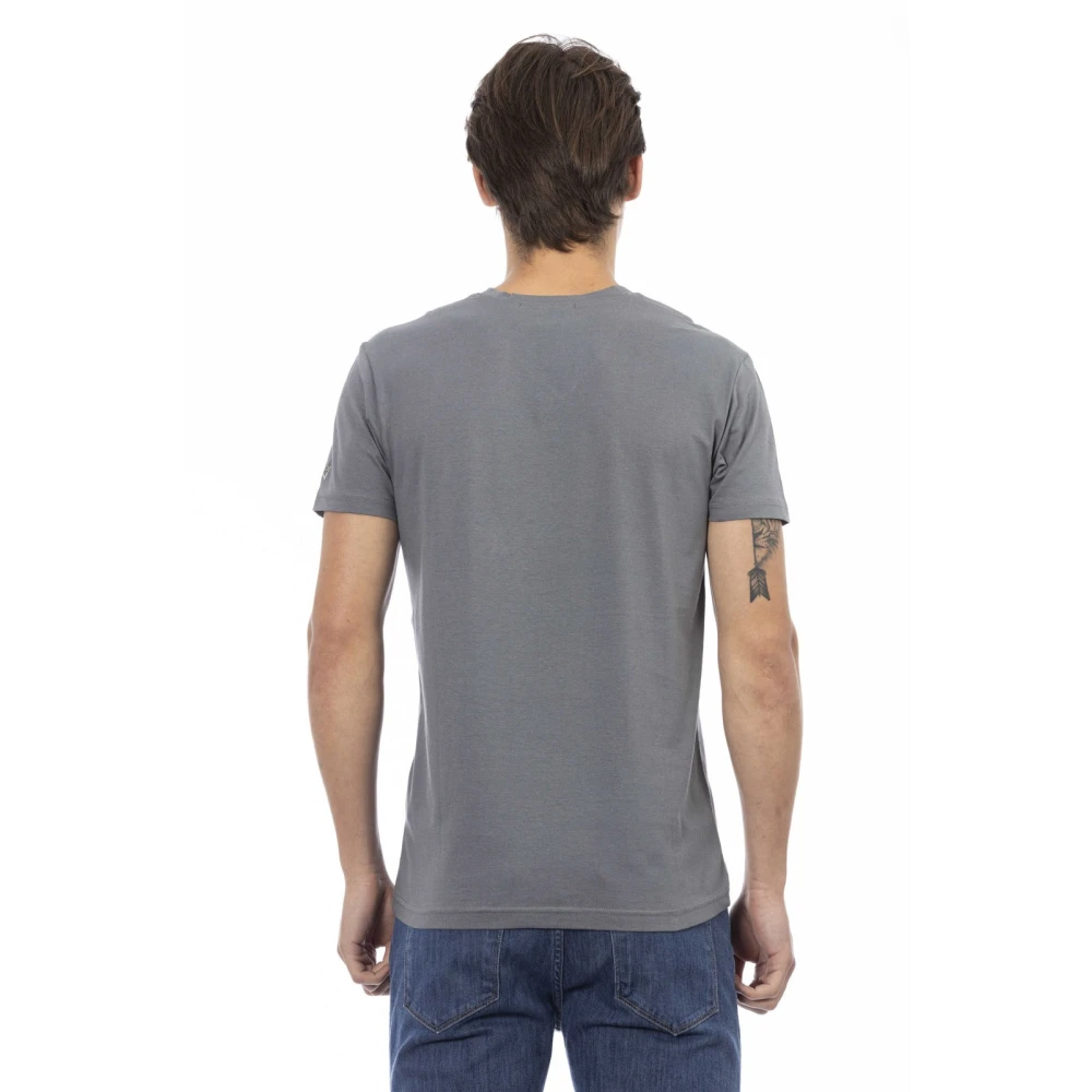 Trussardi Korte Mouw V-hals T-shirt Gray Heren