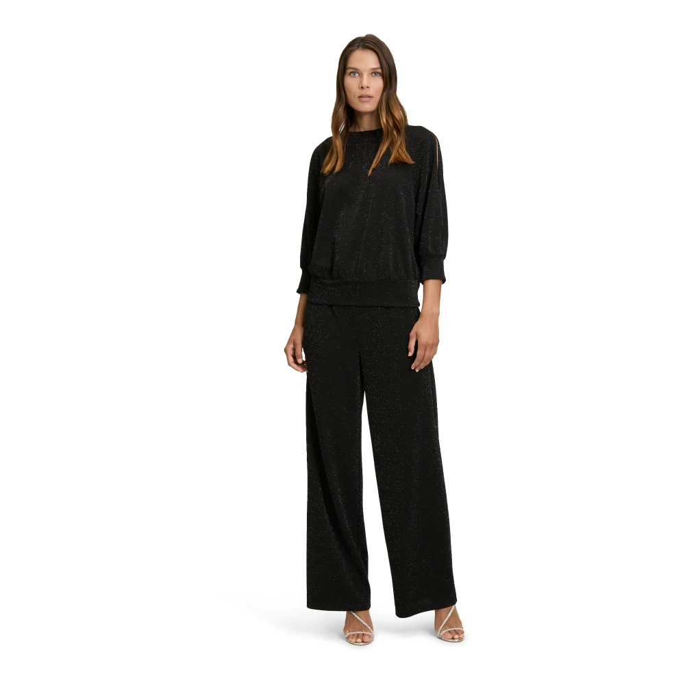 Betty Barclay Glitter Oversized Shirt met Cut-Outs Black Dames