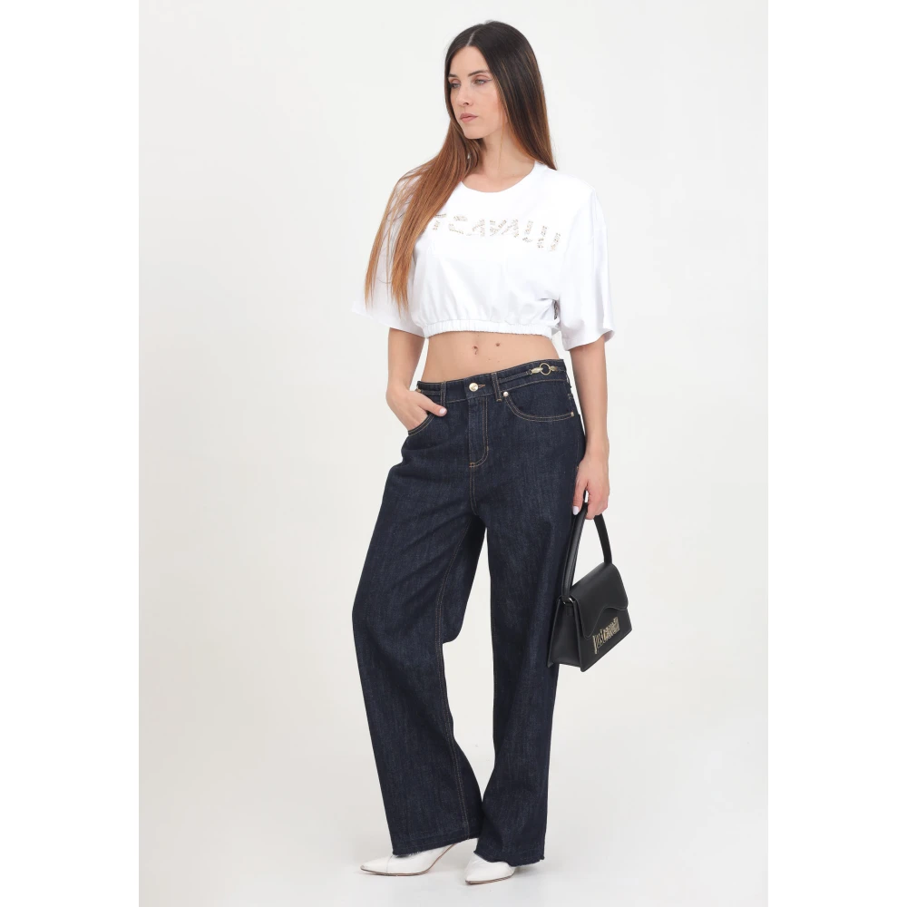 Just Cavalli Donkerblauwe Denim High-Waisted Jeans Blue Dames