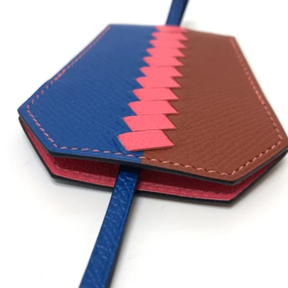 Hermès Vintage Pre-owned Leather key-holders Blue Dames