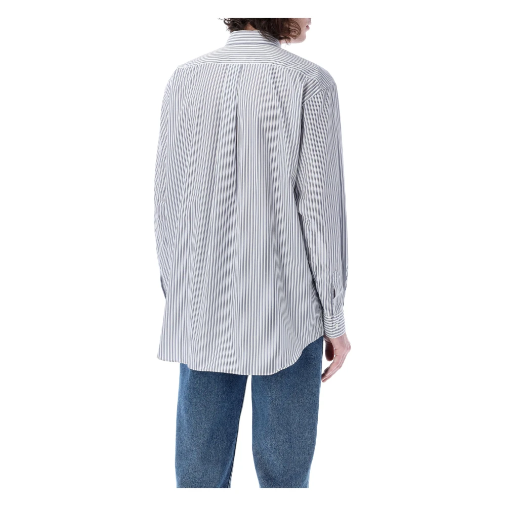 Comme des Garçons Gestreept Overhemd Blauw Wit White Heren