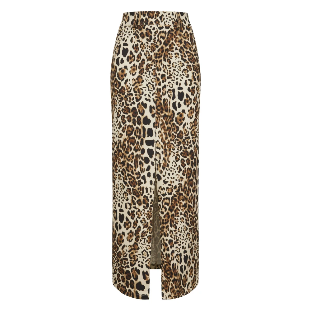 Nicowa Elegante Twill Maxi Rok Trenala Brown Dames