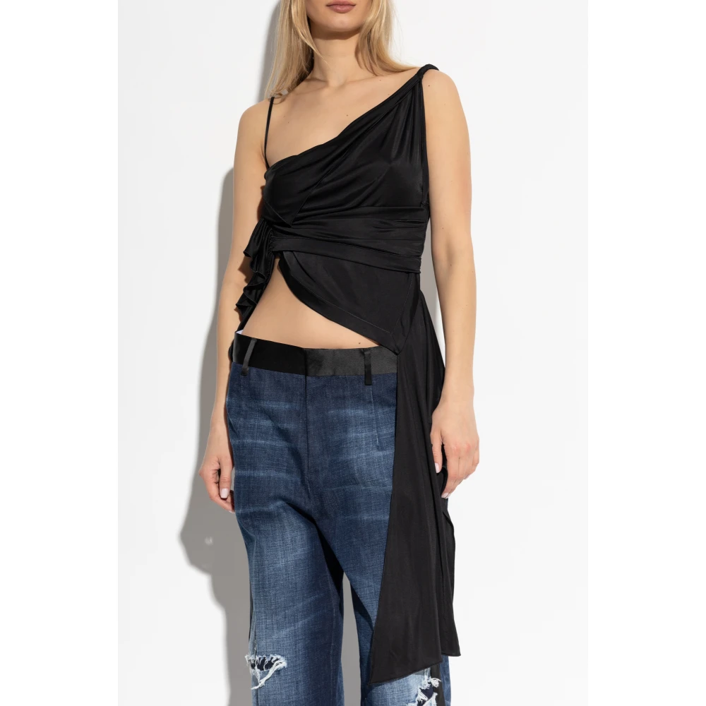 Dsquared2 Gedrapeerde top Black Dames