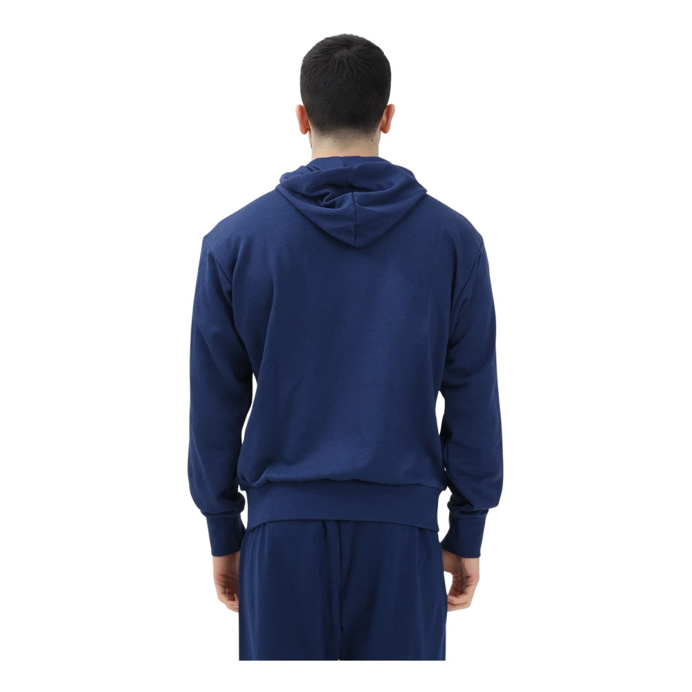 Adidas Blauwe hoodie Essentials Big Logo White Heren
