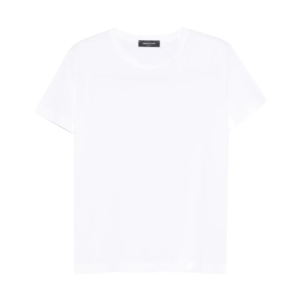 Fabiana Filippi White T-Shirts, Female, L, Optical Jersey T-Shirt