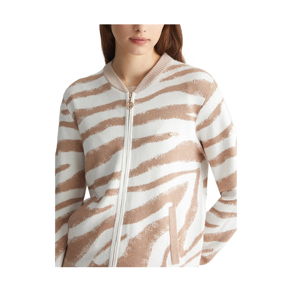 Liu Jo Witte Sweater Chic Logo Print Multicolor Dames