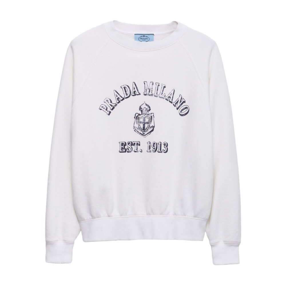 PRADA 2024SS クロップド　スウェット　半袖　ホワイト PRADA プラダ 3560A S212 1Y98 CROPPED JERSEY TEE クロップド ロゴ