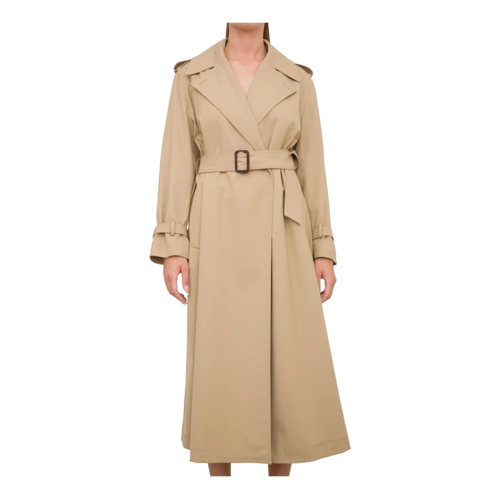 Max Mara Luxe Wollen Blend Trenchcoat Beige Dames