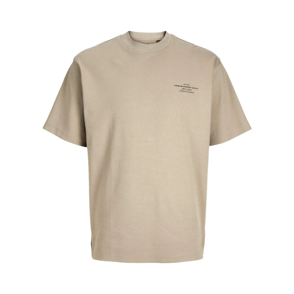 jack & jones Premium Branding Crew Neck Tee Greige Beige Heren
