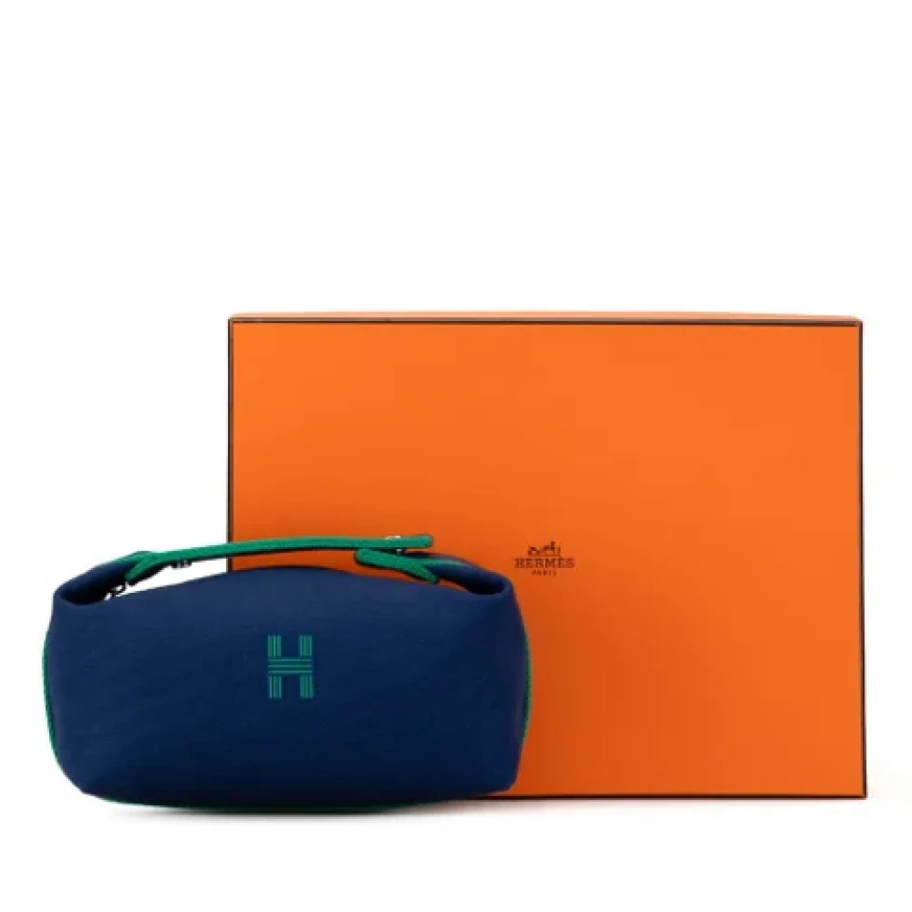 Hermès Vintage Pre-owned Cotton handbags Blue Dames