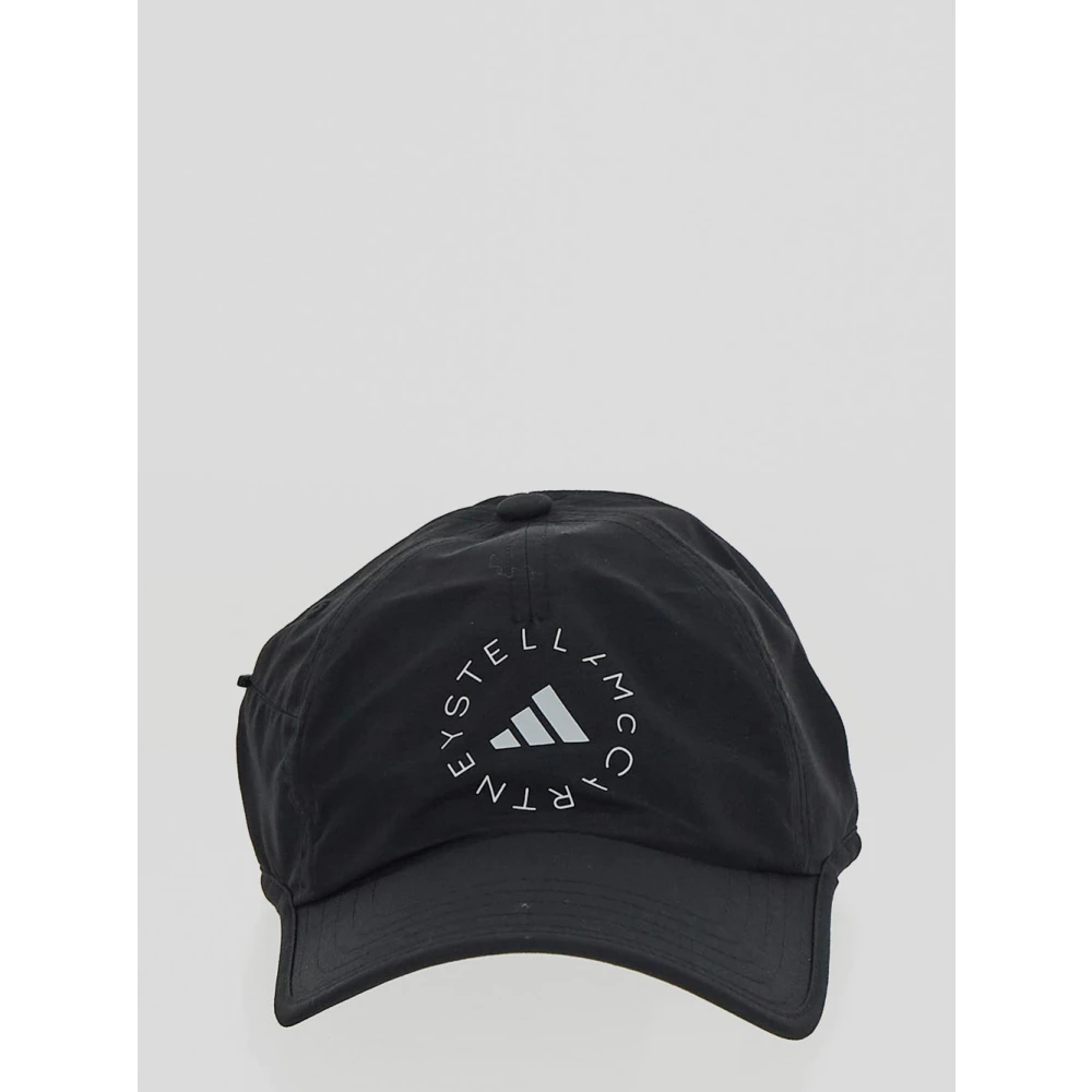 adidas by stella mccartney Zwarte Logo Print Baseball Cap Black Dames