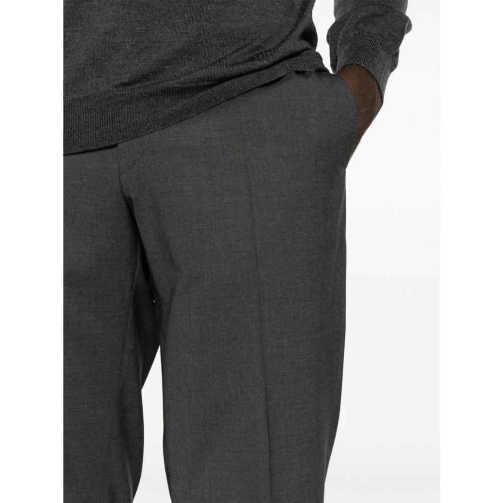 Canali Wollen stretchbroek met zakken Gray Heren