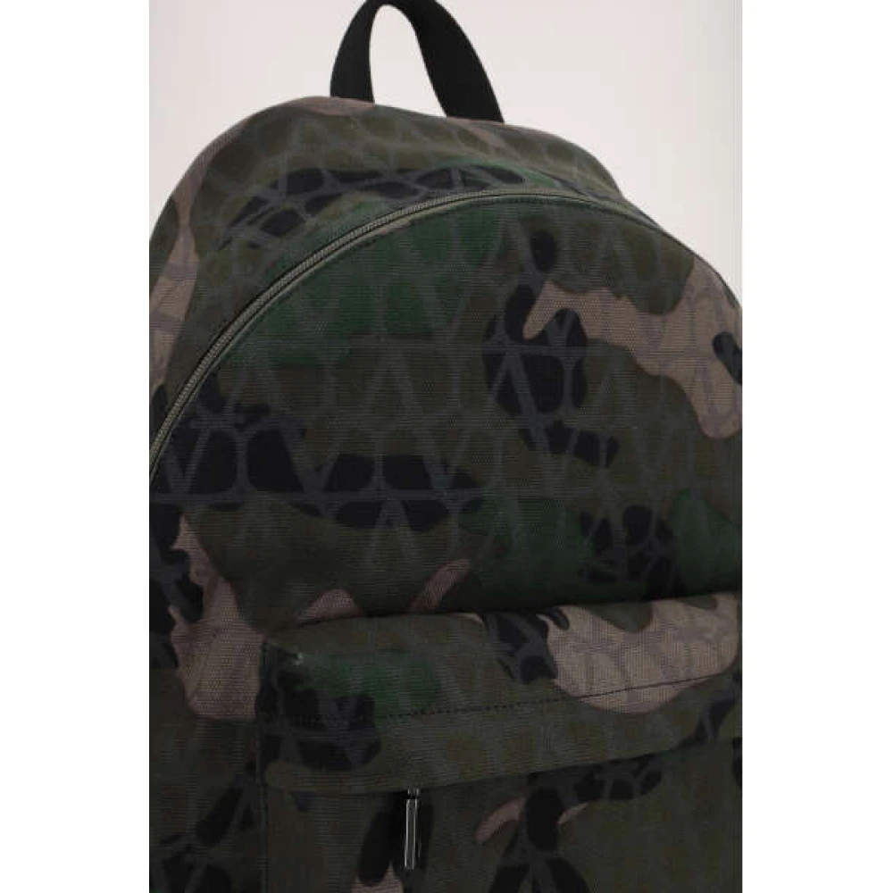 Valentino Garavani Camouflage Canvas Rugzak met Iconisch Toile Motief Multicolor Heren