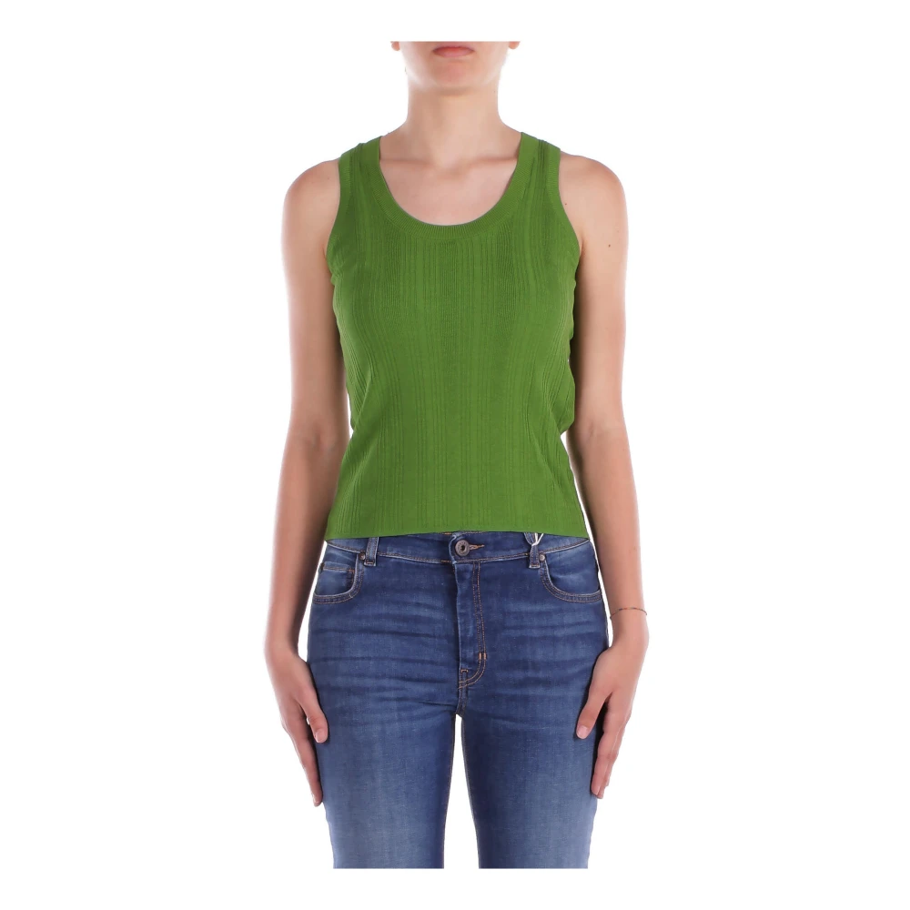 Weekend Max Mara Grön Top Med Logotyp Fram