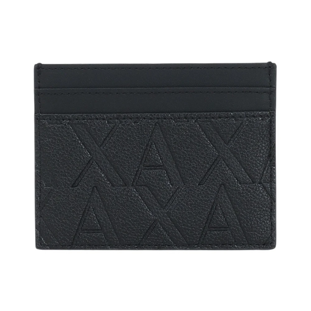 Armani Exchange Zwarte herenportemonnee met geometrische details Black Heren