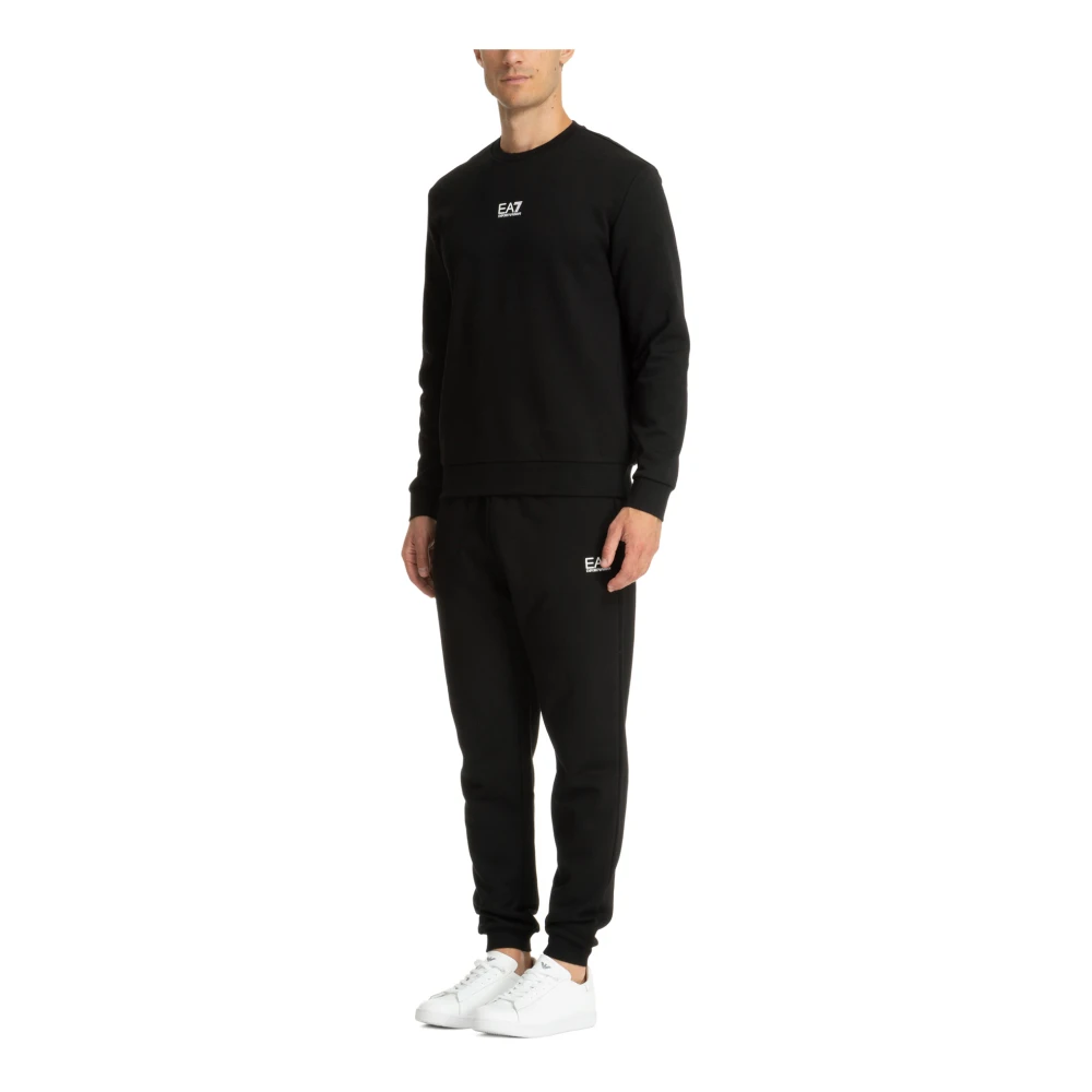 Emporio Armani EA7 Effen Tracksuit met Elastische Taille en Zakken Black Heren