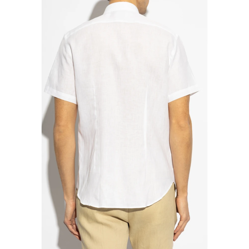 Paul Smith Linnen shirt met korte mouwen White Heren