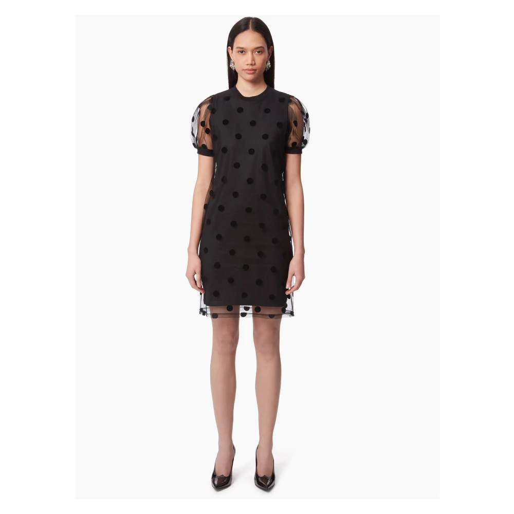Nina Ricci Polka Dot Tule Mini Jurk Black Dames