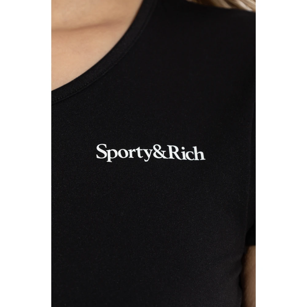 Sporty & Rich Top uit de Core-collectie Black Dames