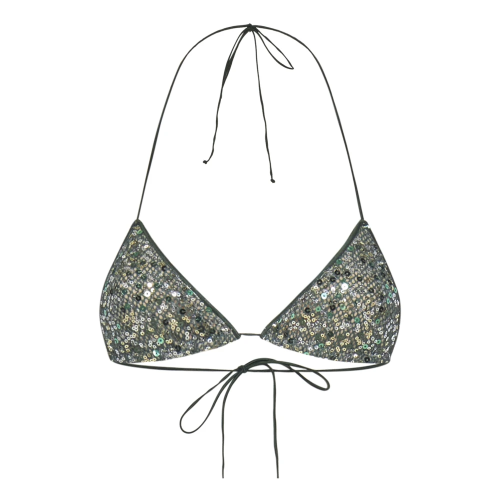 Oseree Metallic Groene Driehoek Bikini Badpak Green Dames