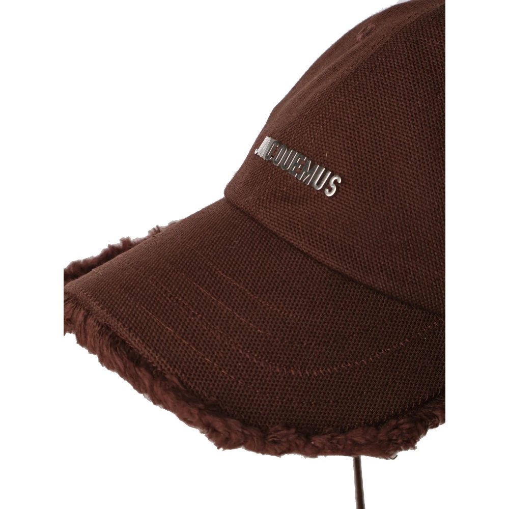 Jacquemus Bruine baseballpet met franjes en logo Brown Dames