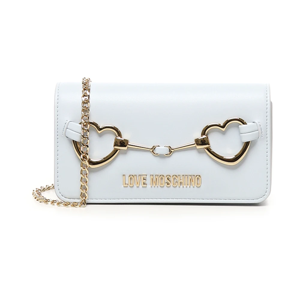 Love Moschino Blauwe Portemonnee met Hartdecoratie Blue Dames