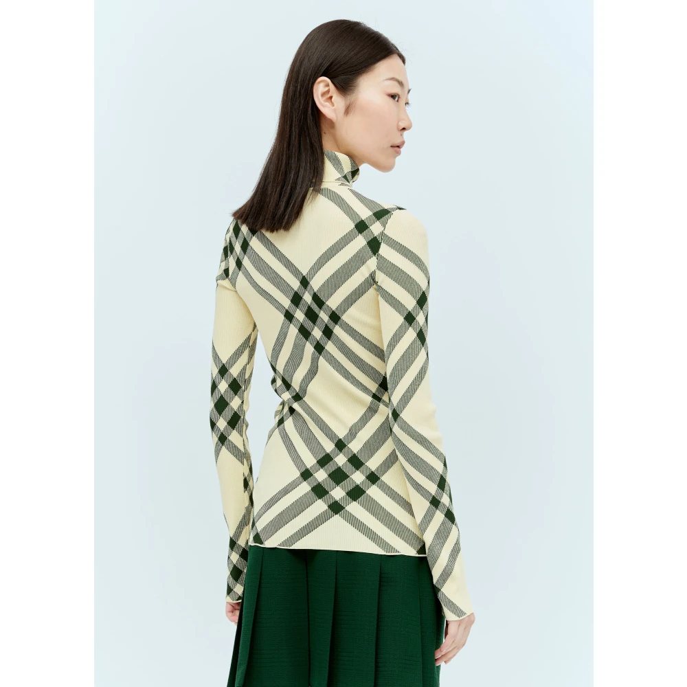 Burberry Check Ribbed Sweater Multicolor Dames