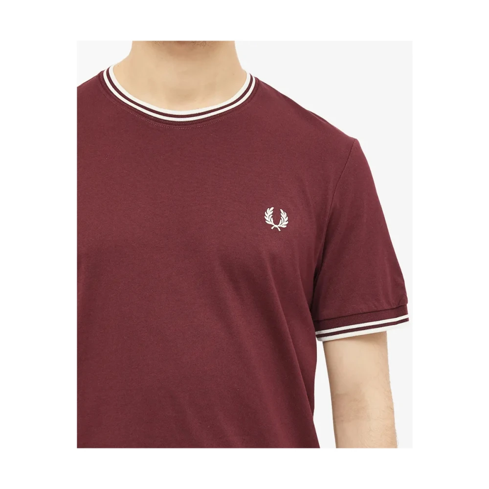 Fred Perry Twin Tipped Ronde Hals T-Shirt Red Heren