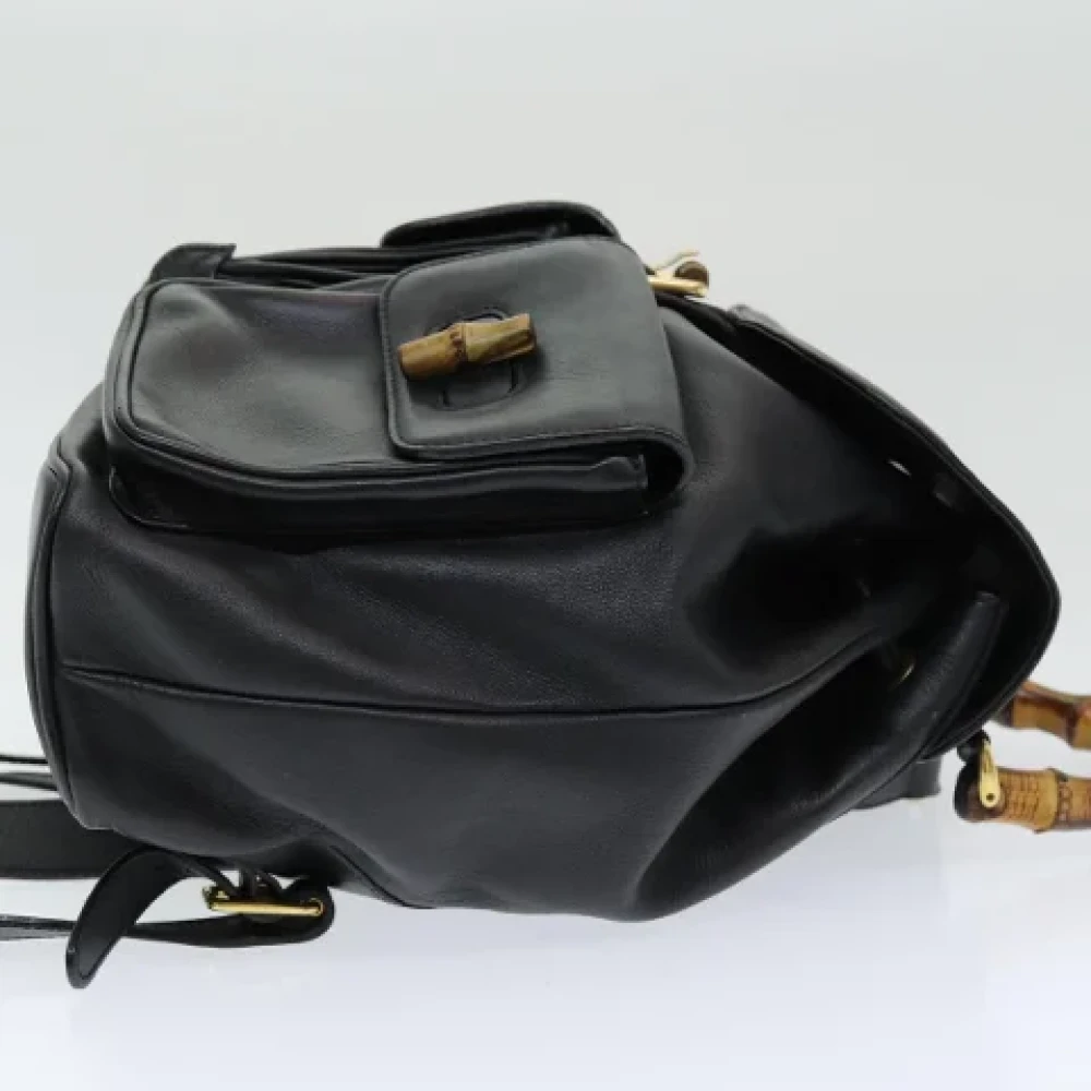 Gucci Vintage Pre-owned Leather backpacks Black Dames