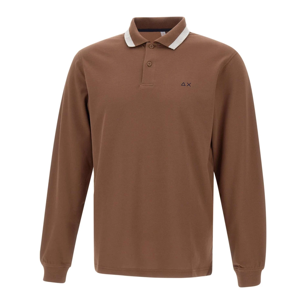 Sun68 Heren Polo Shirt Bruin Klassieke Stijl Brown Heren