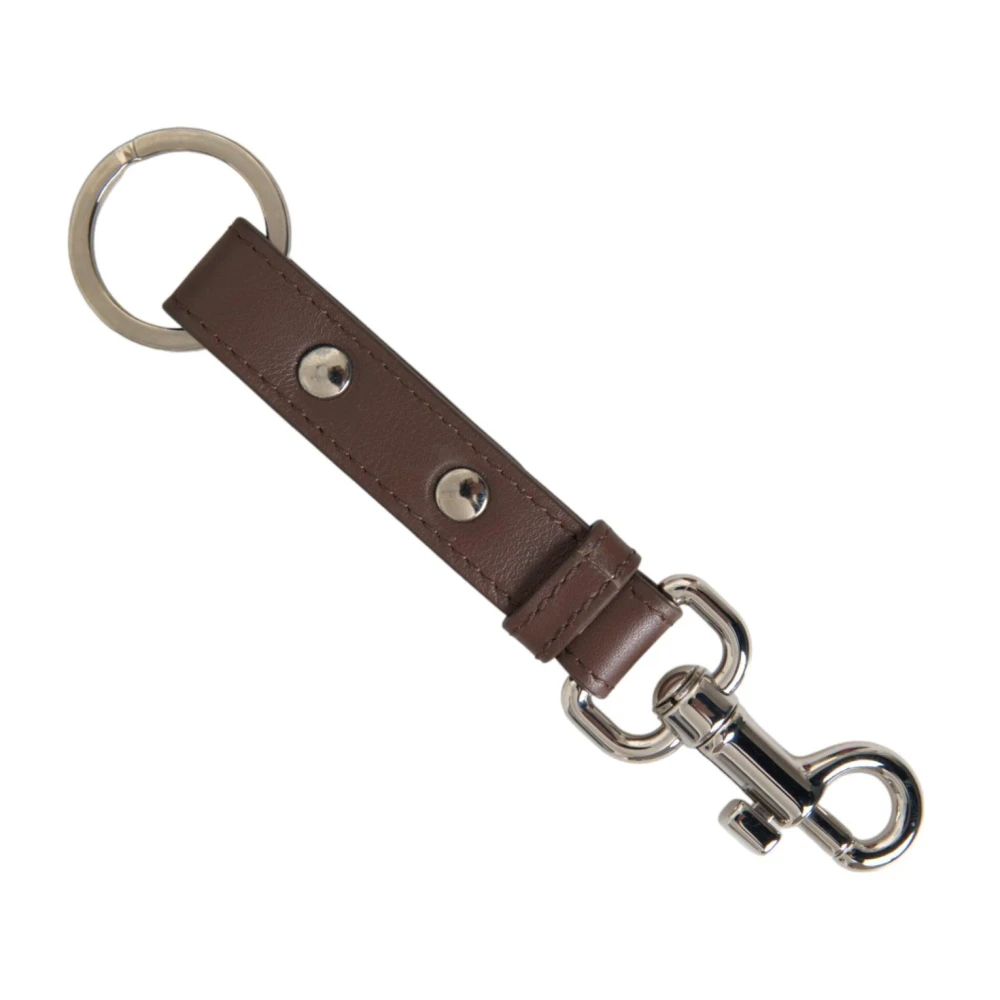 Dolce & Gabbana Women's Brown Keychains, One Size, Leather Keychain Holder