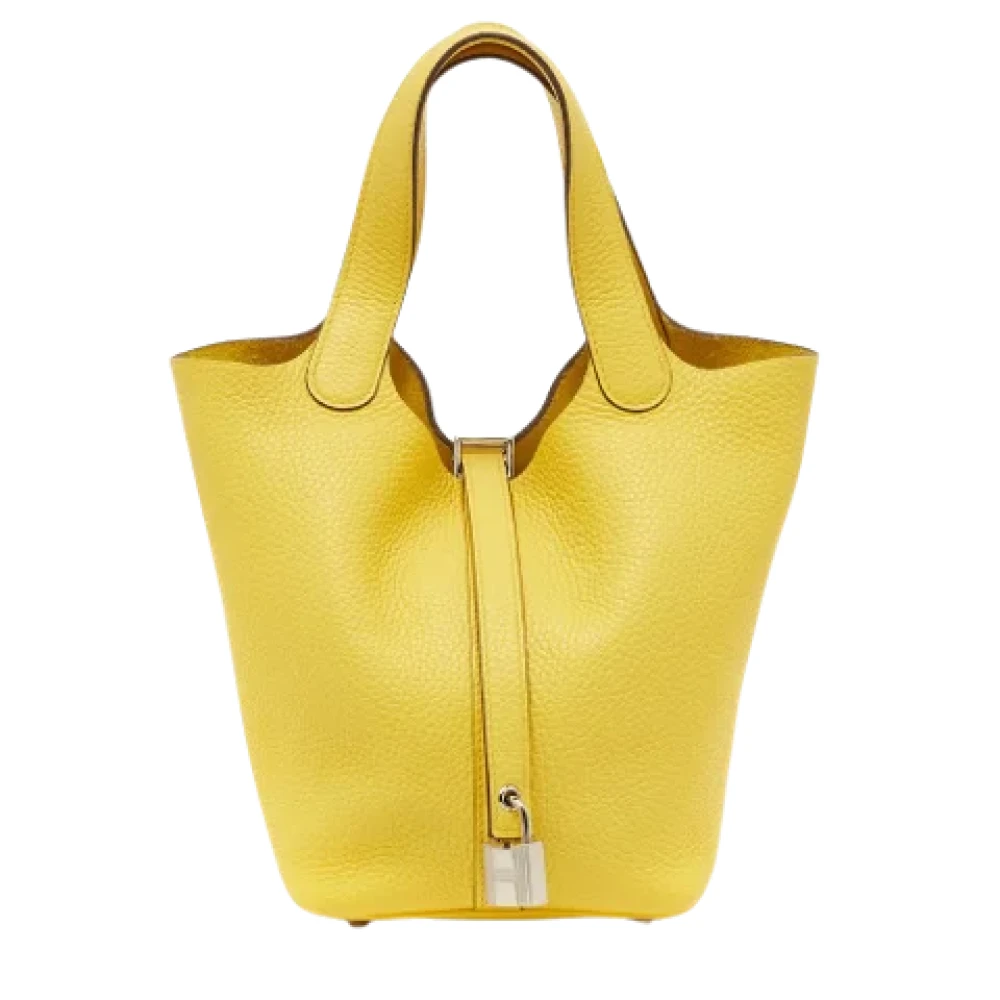 Hermès Vintage Pre-owned Leather handbags Yellow Dames