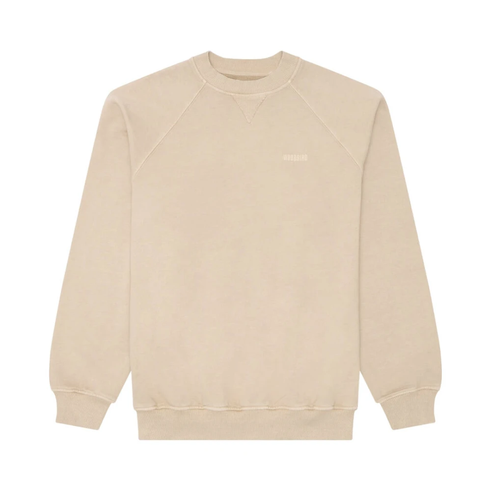 Woodbird Gewassen Crew Sweatshirt Beige Heren