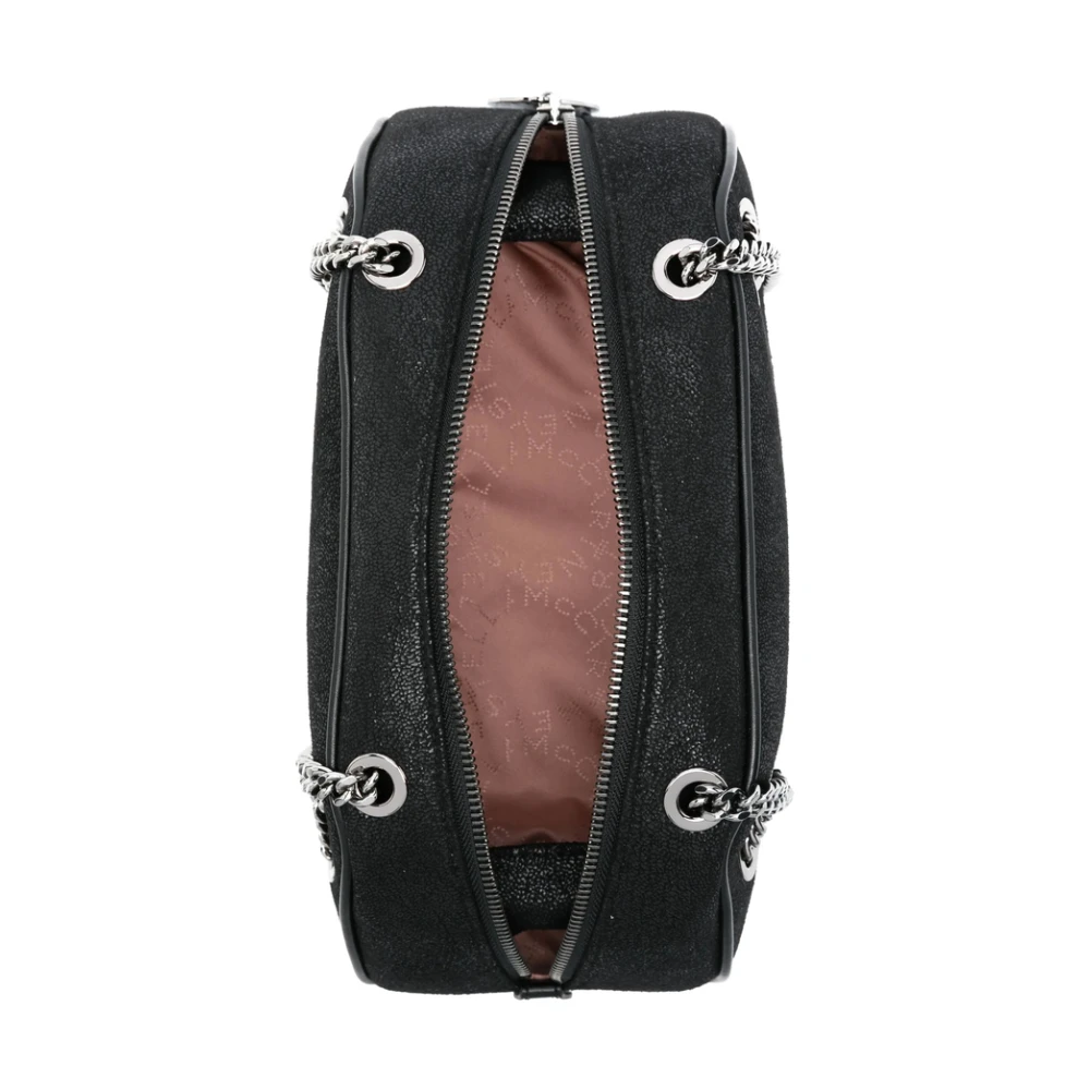 Stella Mccartney Zwarte Ketting-Link Top Handtas Black Dames