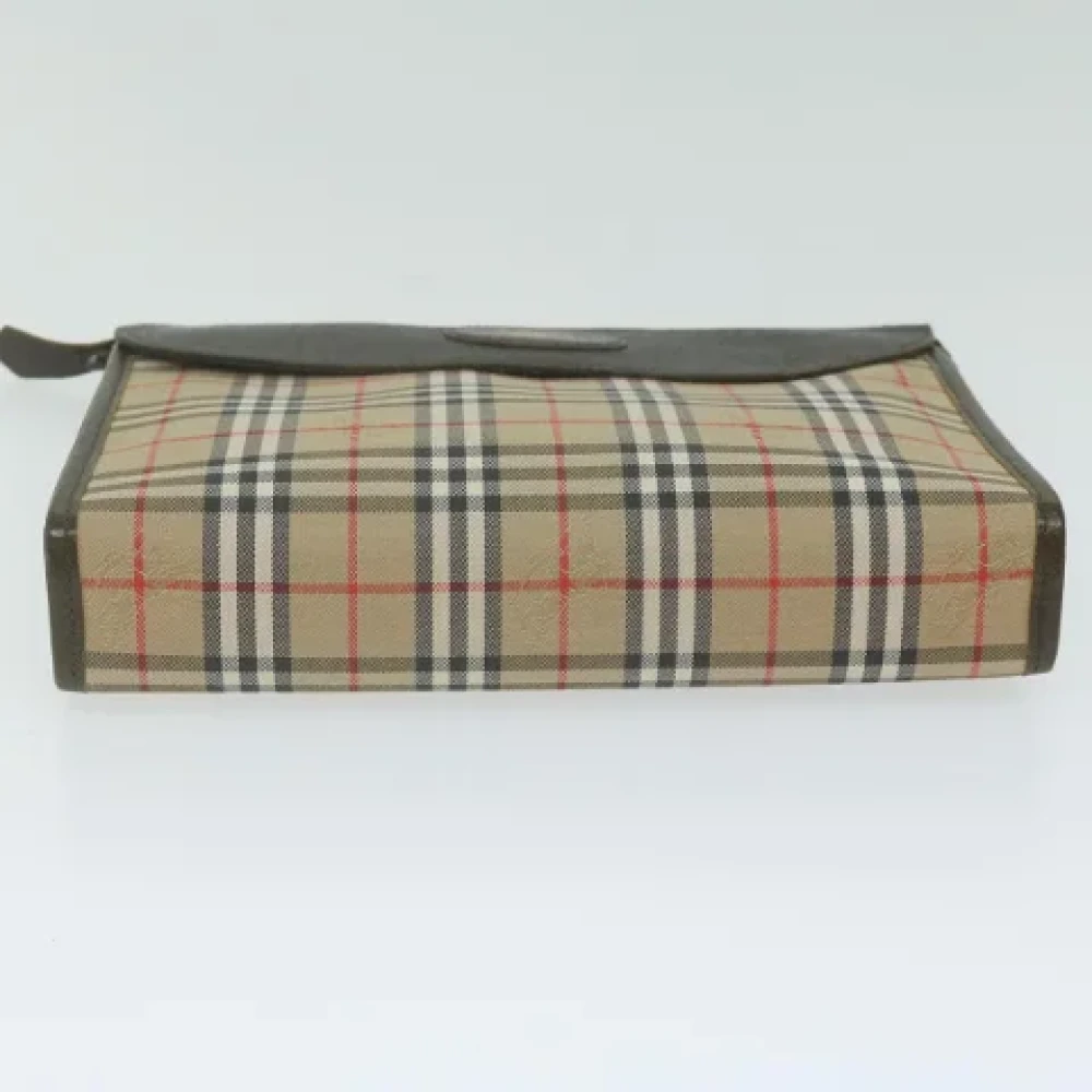 Burberry Vintage Pre-owned Canvas clutches Beige Dames