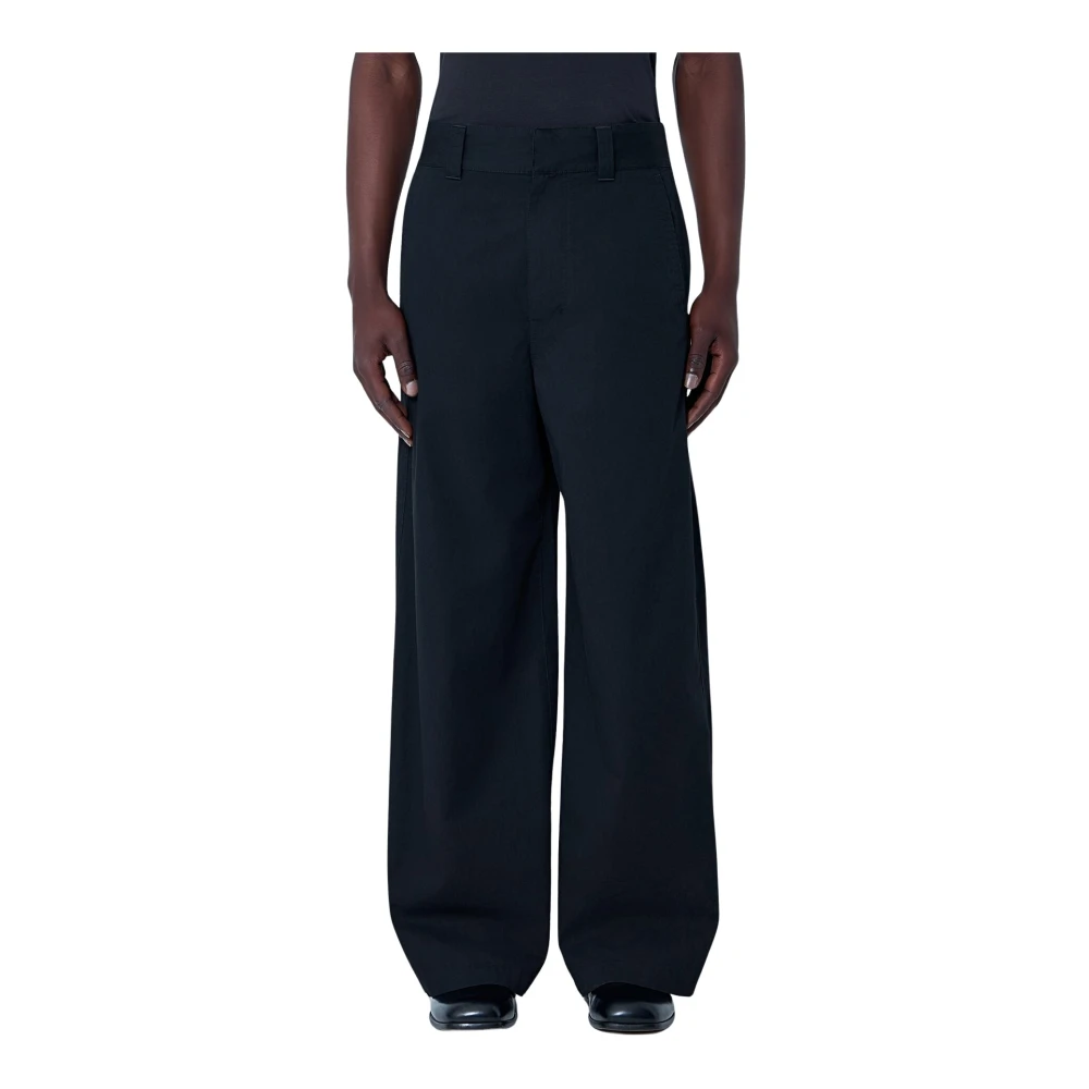 Lemaire Black Wide Trousers, Male, L, Wide-Leg Tailored Trousers