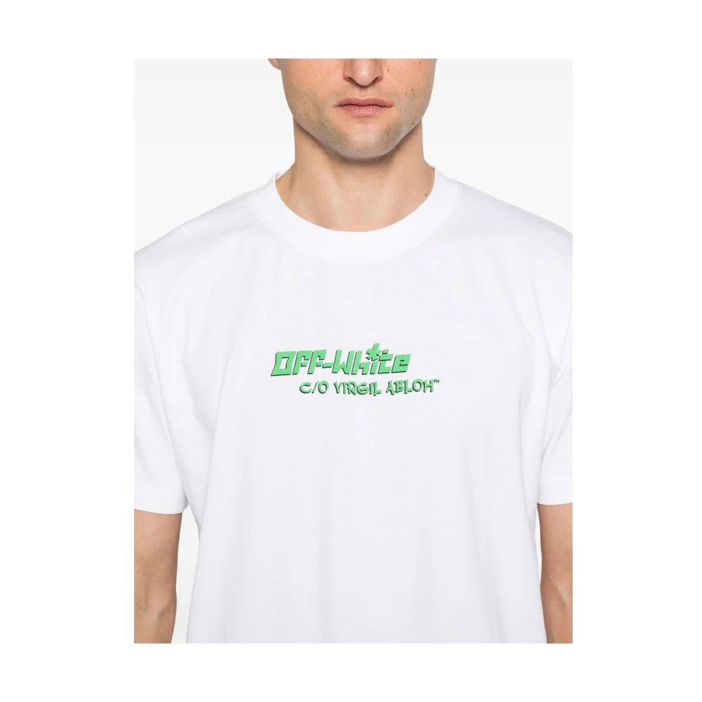 Off White Wit Logo Print Crew Neck T-shirt Multicolor Heren