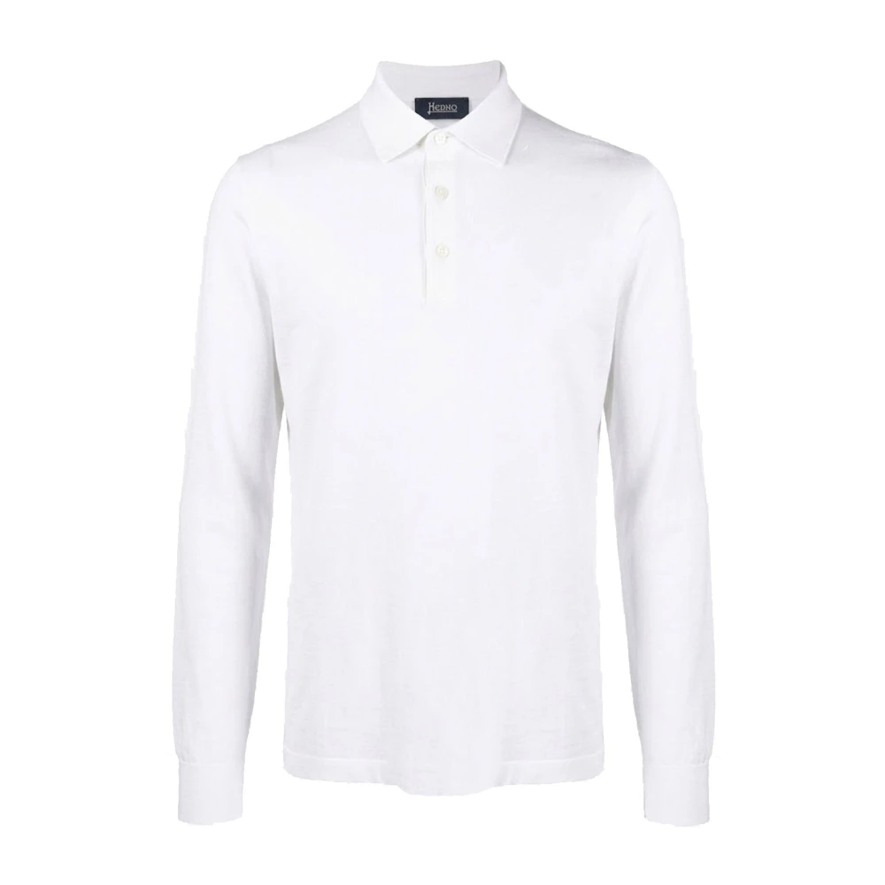 Herno Men's White Long Sleeve Polo Shirt - Polo Shirts - 3XL - Tops